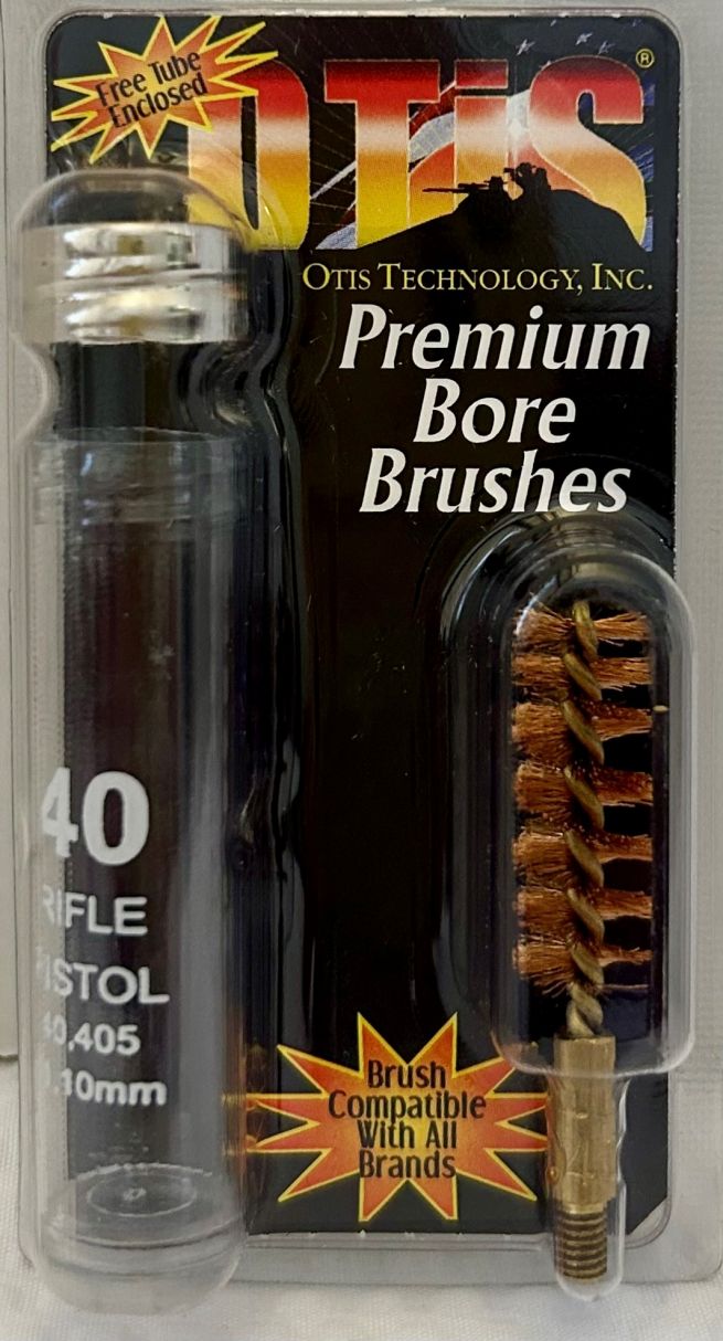 OTIS #40 PREMIUM BORE CALIBER CLEANING BRUSH IN REUSABLE TUBE.